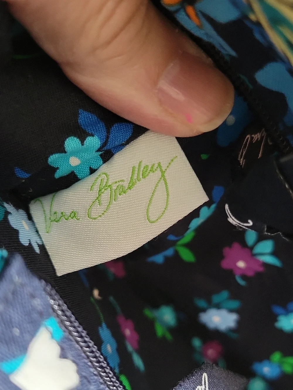 Vera Bradley Whitney Midnight Blues Floral Quilted Shoulder Bag Satchel Retired